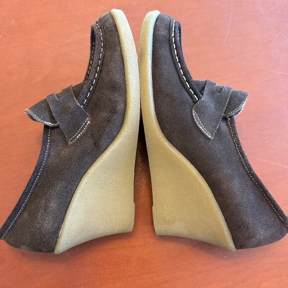 Paris Blues Brown Suede Wedge Loafers 8.5 Vintage Y2K Platform - Picture 5 of 9